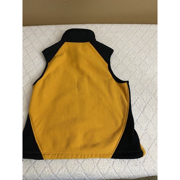 Vintage LL Bean Women’s Black/Yellow Vest Fur Trim Two Front Pockets Sz Petite M - Picture 10 of 15